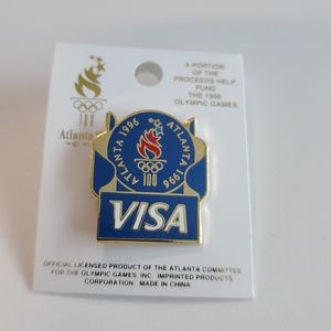 1996 Atlanta Olympics retro lapel pin Visa